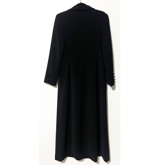 Carmel Zhao Star Georgette Trench Blazer Overcoat Long Designer Black jacket 8 - Picture 4 of 12